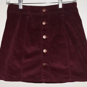 Burgundy Corduroy Skirt